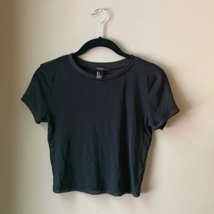 Sheer short sleeve crop top